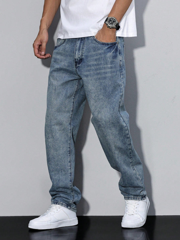 Men's Baggy Wide-Leg Denim Jeans