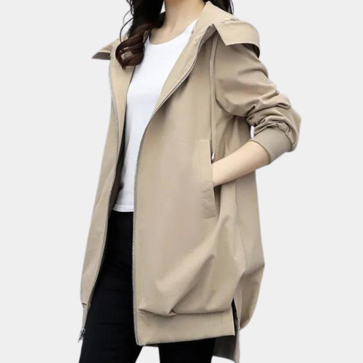 Women's Hooded Transition Jacket with Front Zip
