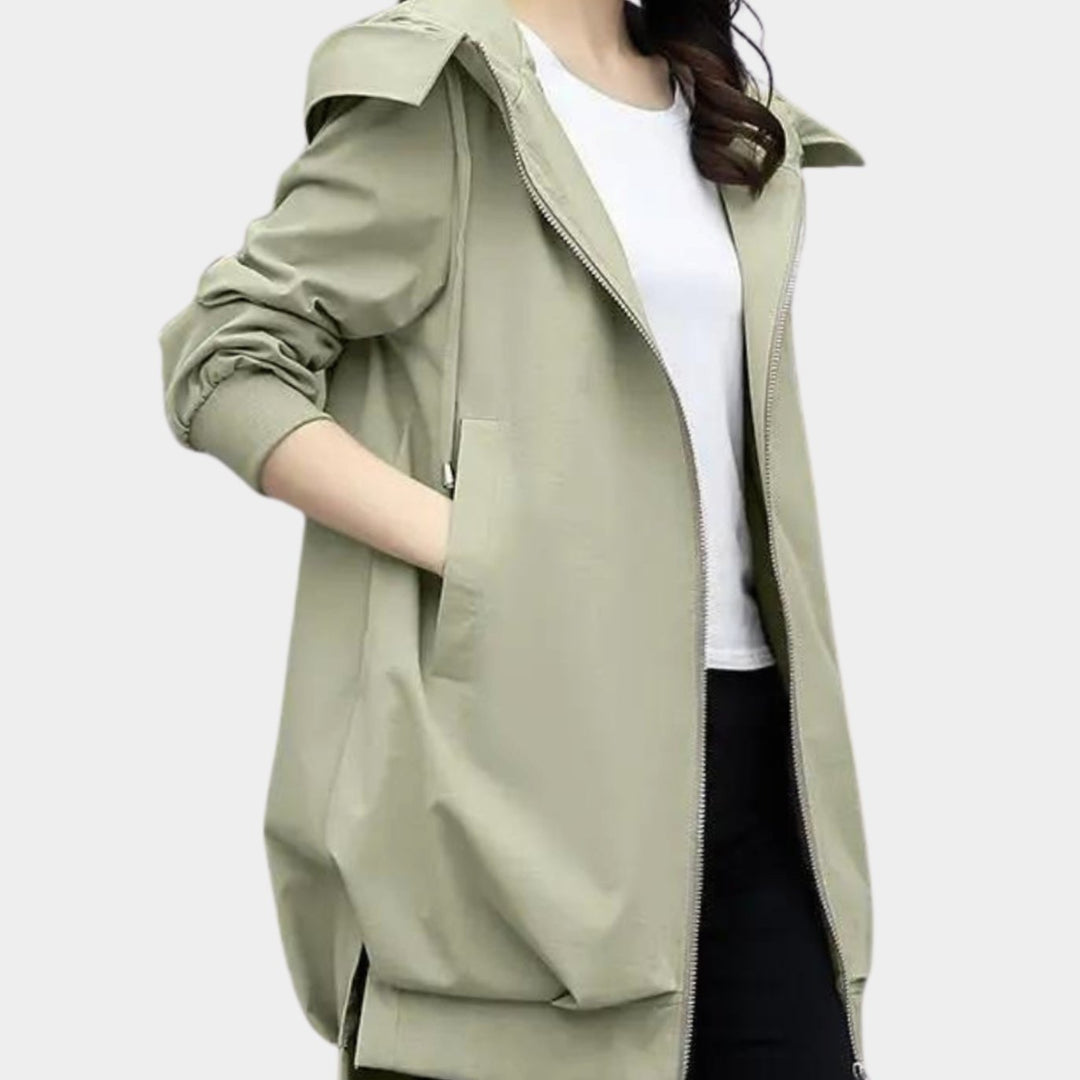 Women's Hooded Transition Jacket with Front Zip