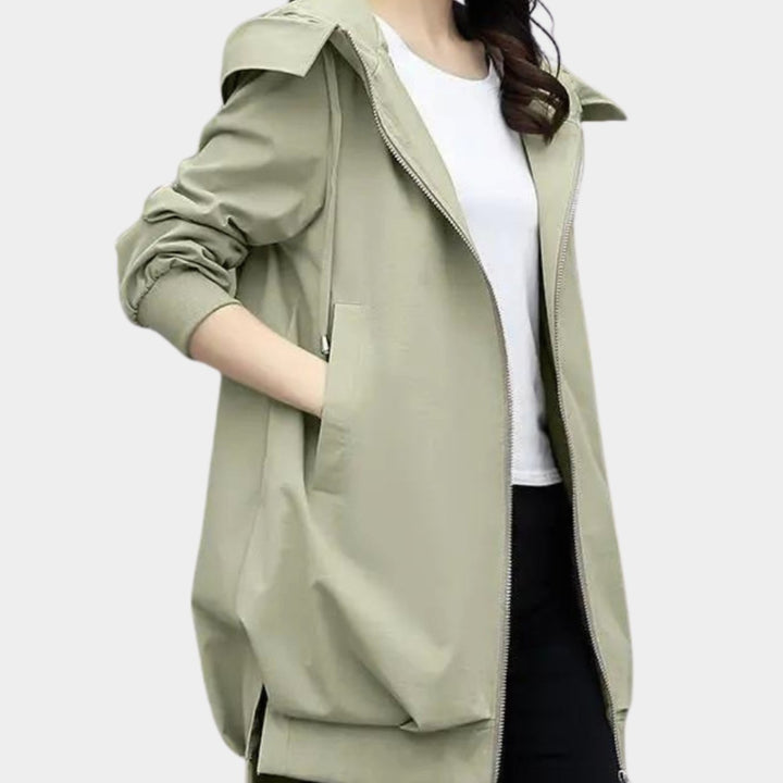 Women's Hooded Transition Jacket with Front Zip