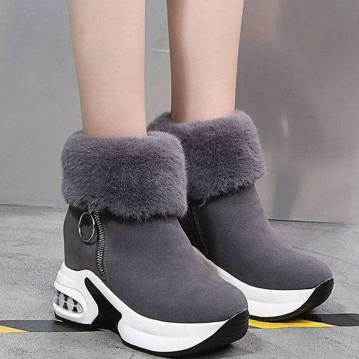 Women's Faux Fur Trim Boots with Platform Sole