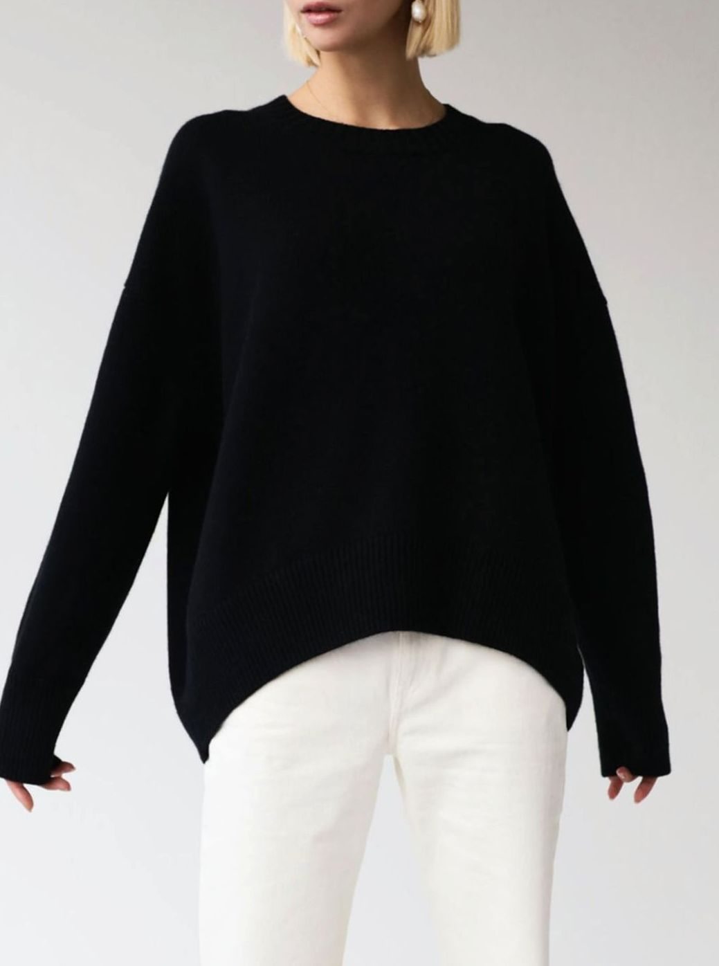 Women's Oversized Knit Jumper with Dropped Shoulder