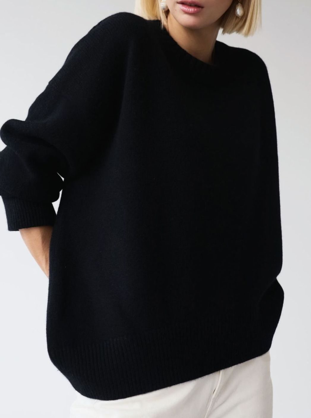 Women's Oversized Knit Jumper with Dropped Shoulder