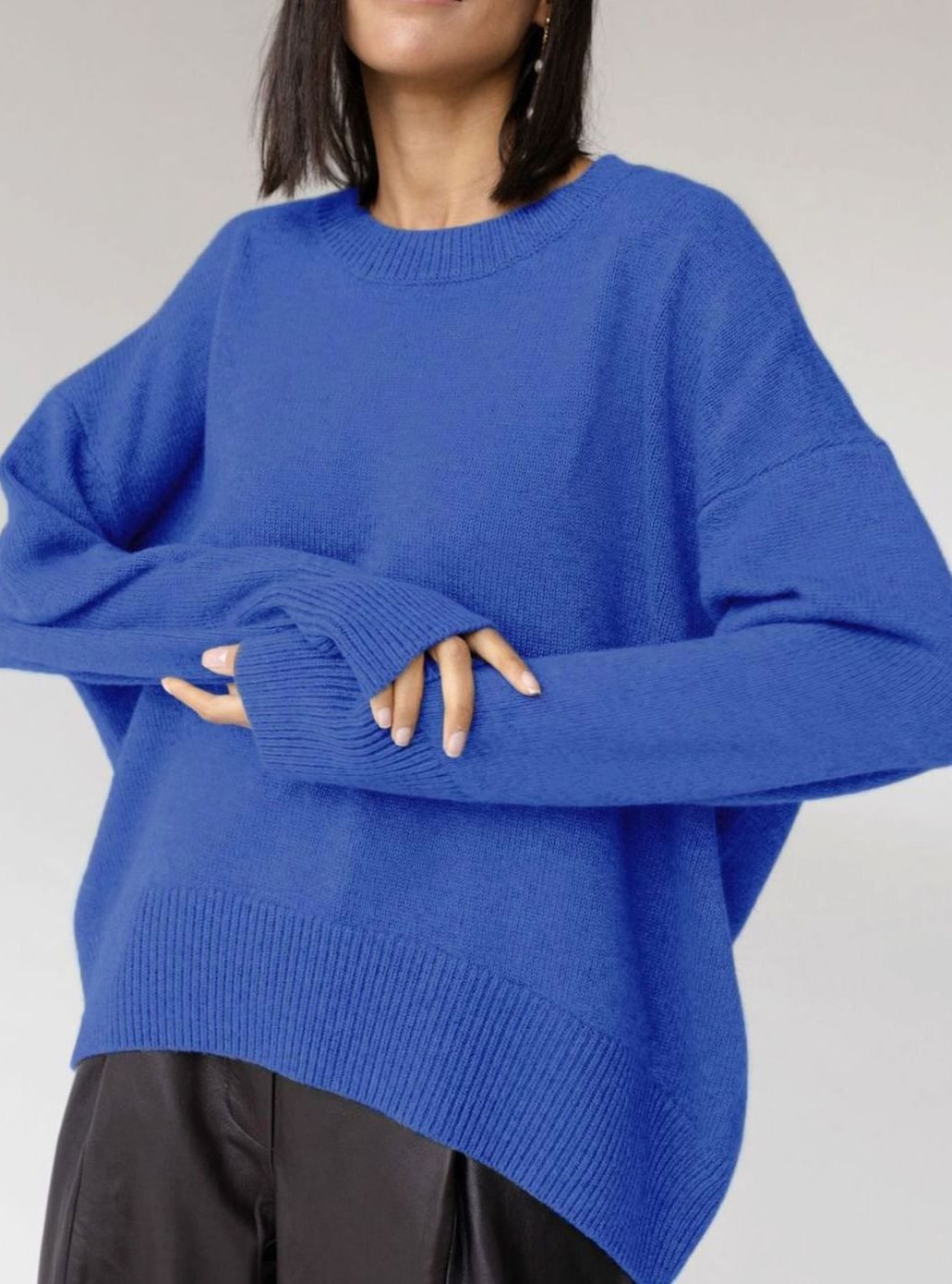Women's Oversized Knit Jumper with Dropped Shoulder