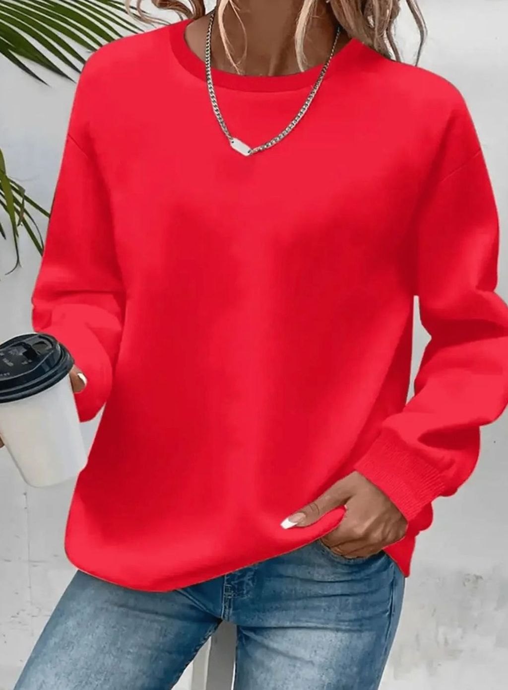 Women's Crew Neck Sweatshirt in Relaxed Fit