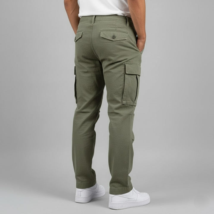 Men's Cotton Cargo Trousers with Utility Pockets