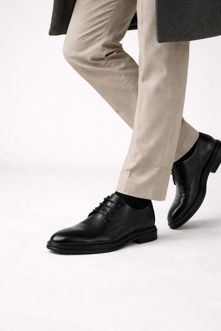 Men's Leather Lace-Up Derby Shoes