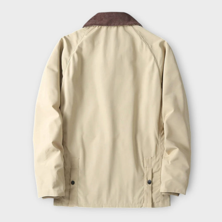 Men's Waxed Utility Jacket with Plaid Lining