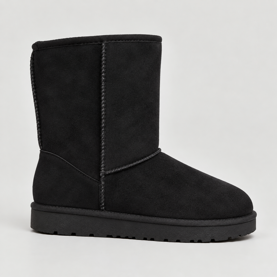 Women's Suede-Look Mid-Calf Boots with Warm Lining