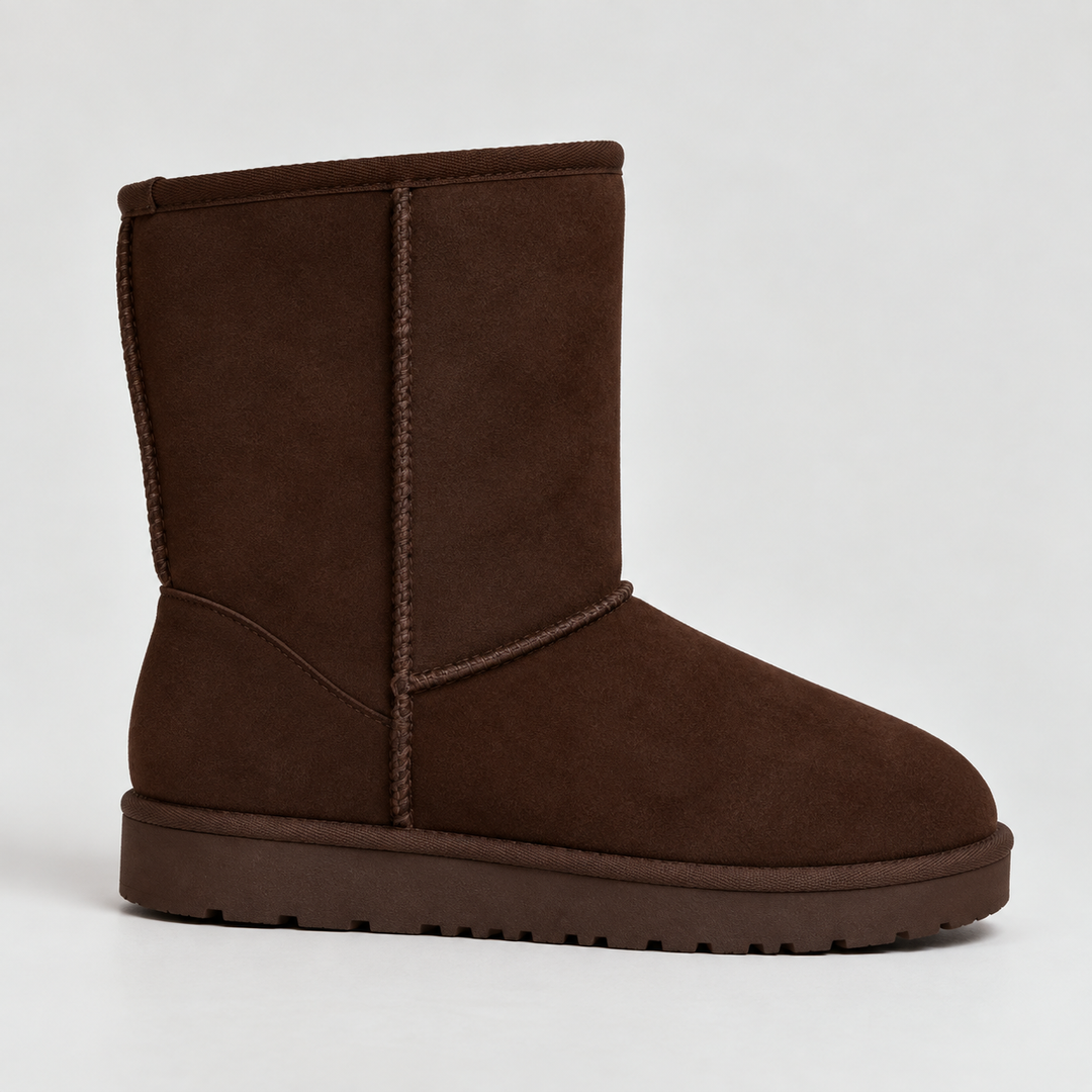 Women's Suede-Look Mid-Calf Boots with Warm Lining