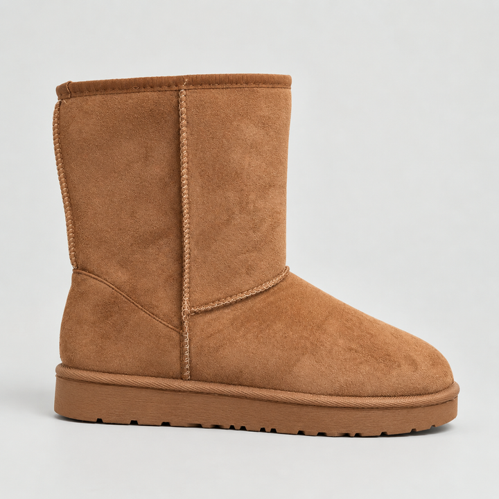 Women's Suede-Look Mid-Calf Boots with Warm Lining