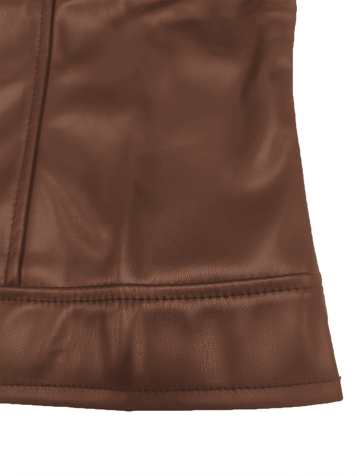 Women's Cropped Zip-Up Jacket with Stand Collar