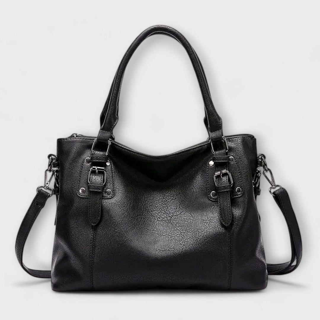 Women's Slouchy Tote Bag with Buckle Strap Detail