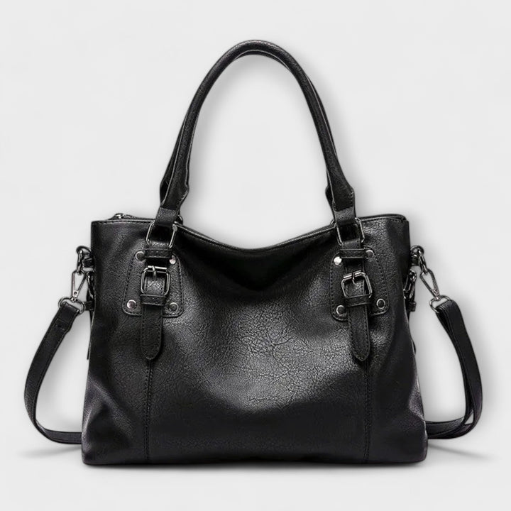 Women's Slouchy Tote Bag with Buckle Strap Detail