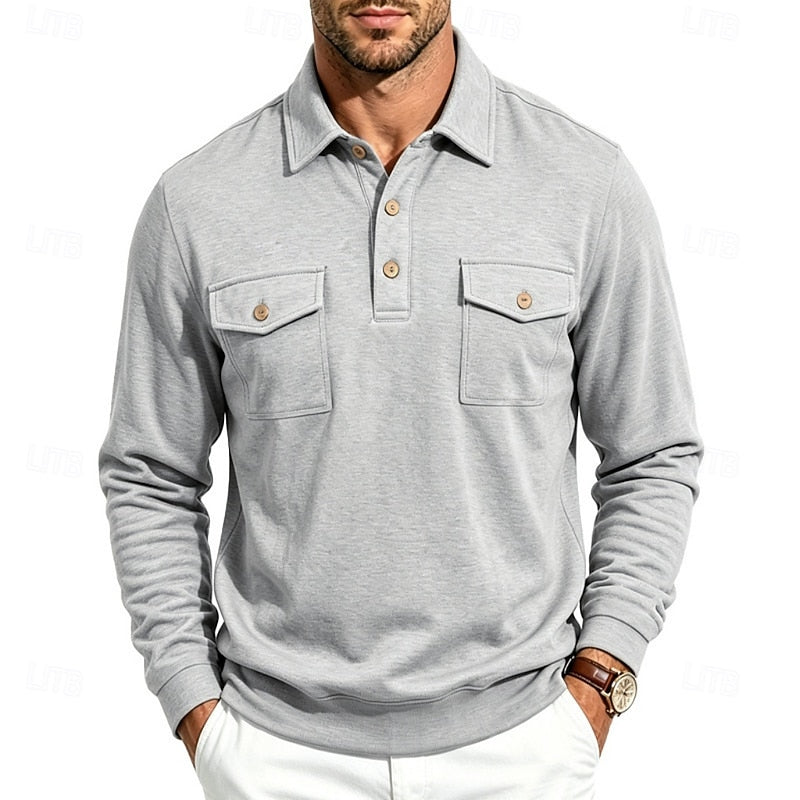 Men's Utility Polo Shirt with Chest Pockets