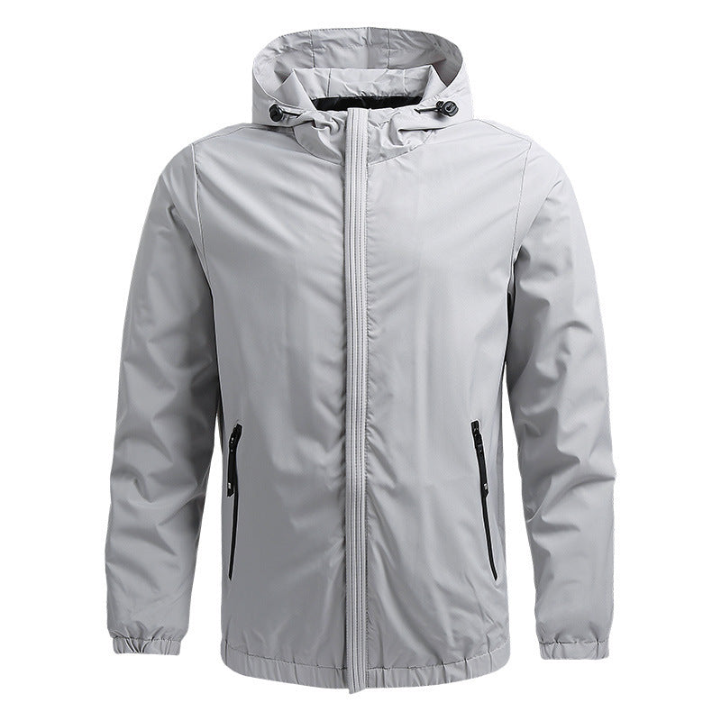 Men's Zip Up Waterproof Jacket with Hood