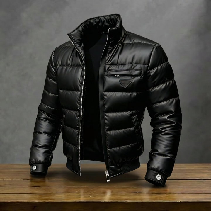 Men's Quilted Puffer Jacket in a Slim Fit