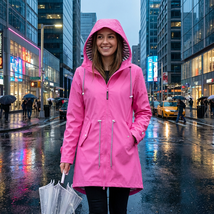 Women's Waterproof Rain Jacket with Adjustable Hood