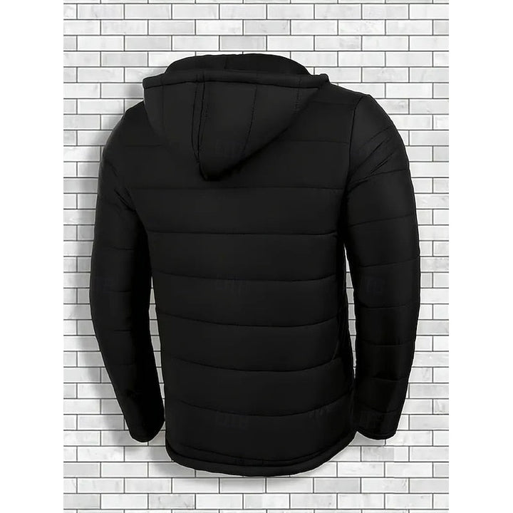 Men's Quilted Hooded Puffer Jacket with Lightweight Insulation
