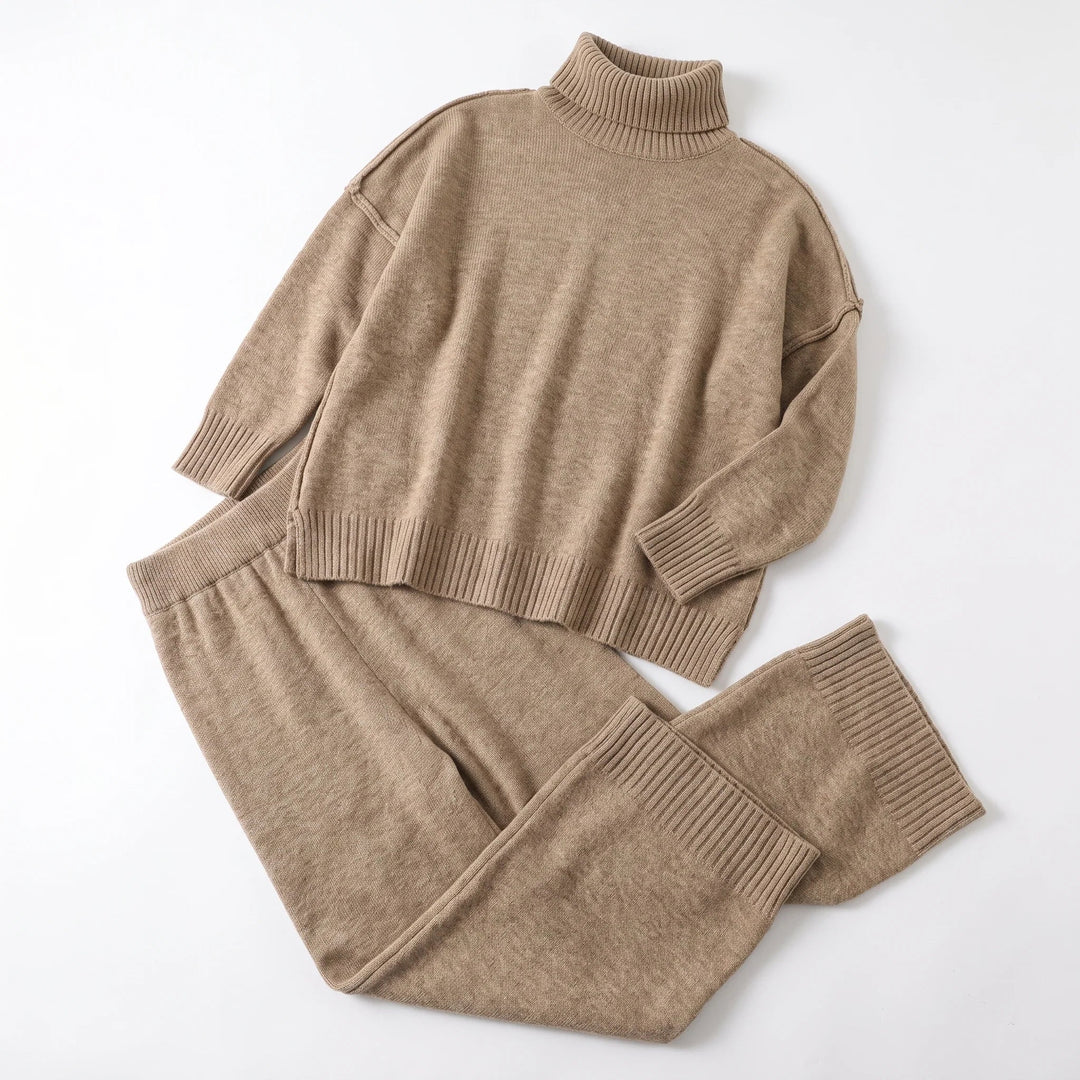 Women's Knitted Jumper and Wide-Leg Trousers Set