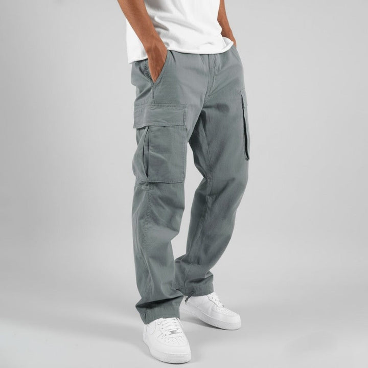 Men's Cotton Cargo Trousers with Utility Pockets