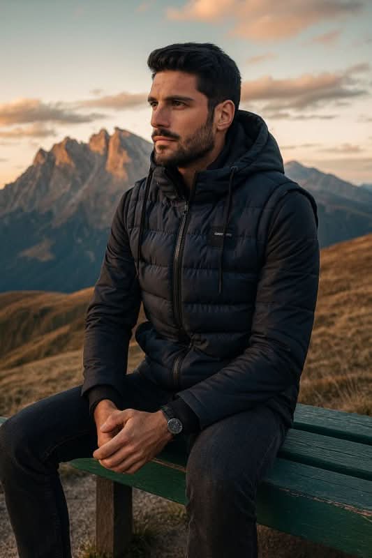 Men's Quilted Hooded Puffer Gilet
