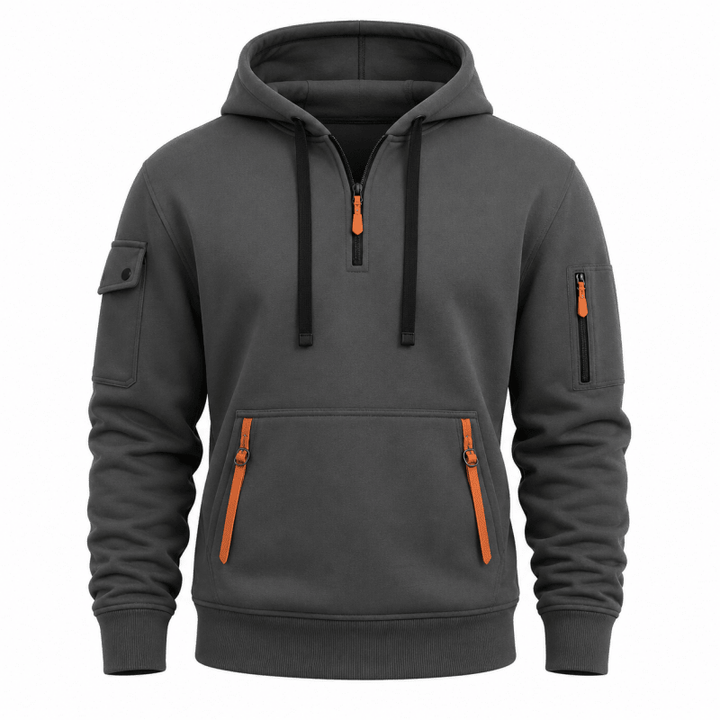 Men's Quarter-Zip Utility Hoodie with Arm Pocket