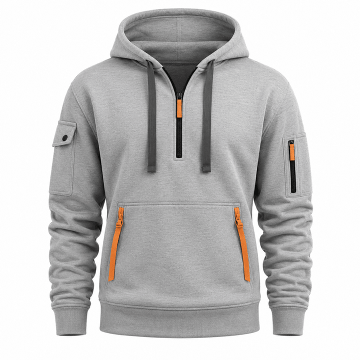 Men's Quarter-Zip Utility Hoodie with Arm Pocket