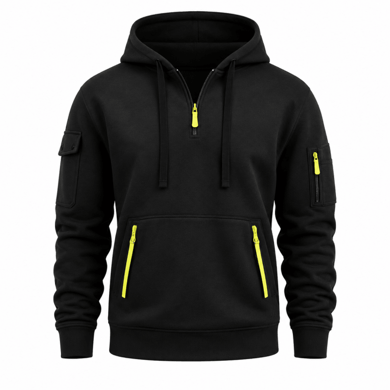 Men's Quarter-Zip Utility Hoodie with Arm Pocket