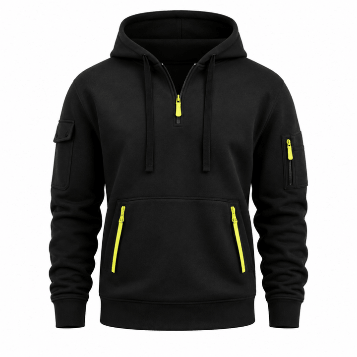 Men's Quarter-Zip Utility Hoodie with Arm Pocket