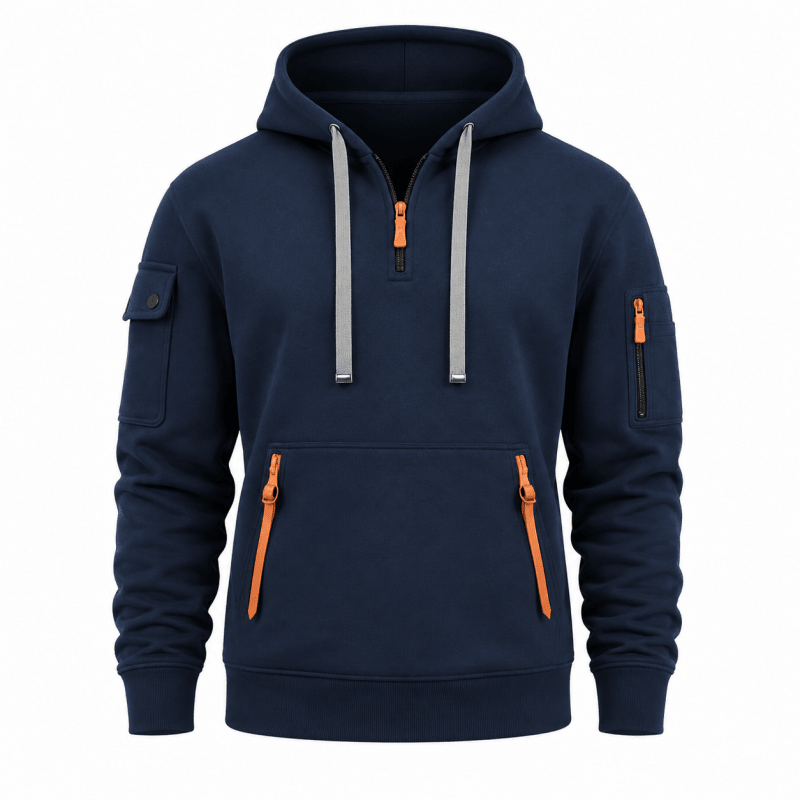 Men's Quarter-Zip Utility Hoodie with Arm Pocket