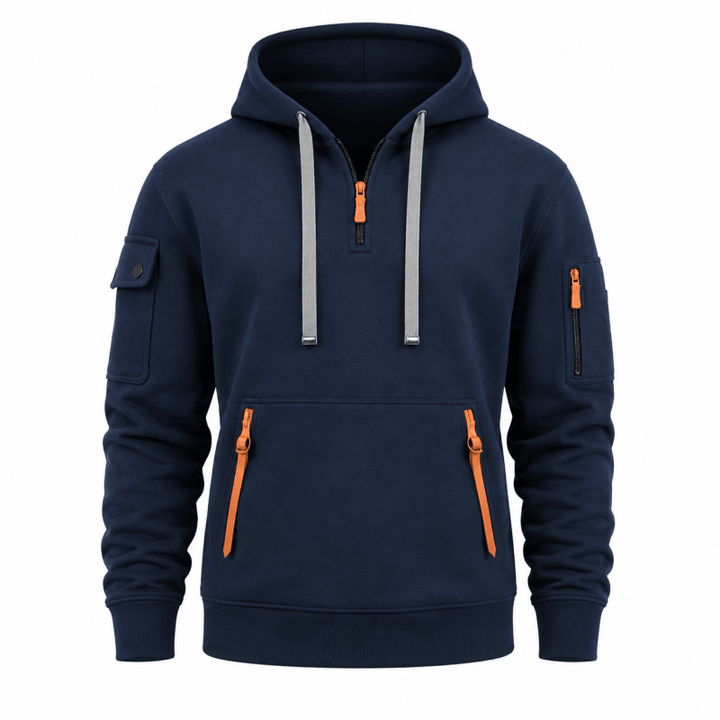 Men's Quarter-Zip Utility Hoodie with Arm Pocket