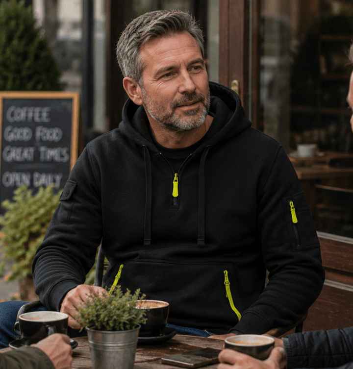 Men's Quarter-Zip Utility Hoodie with Arm Pocket