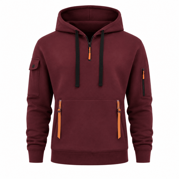 Men's Quarter-Zip Utility Hoodie with Arm Pocket