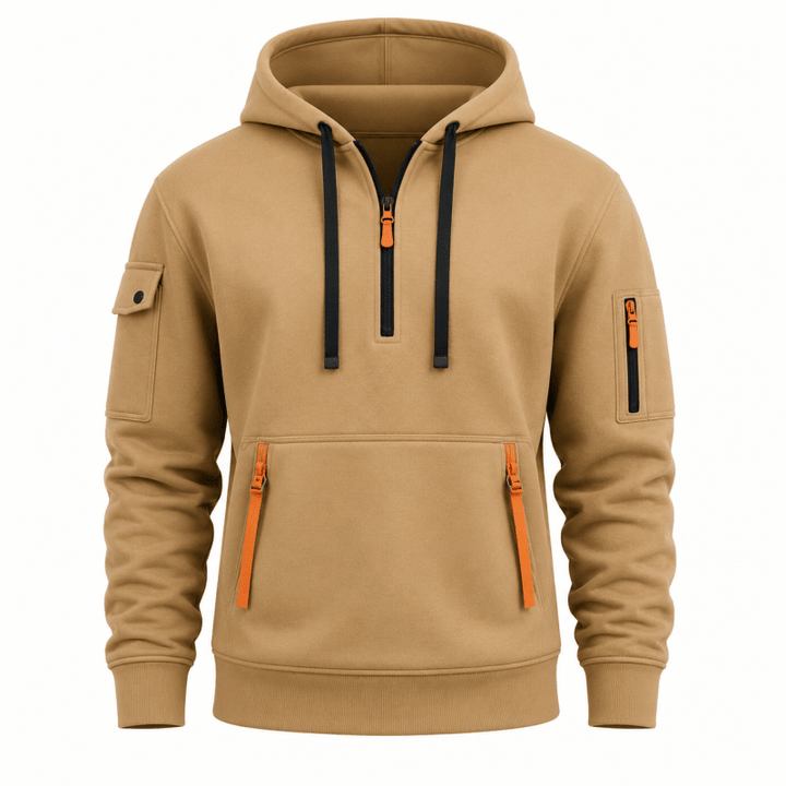 Men's Quarter-Zip Utility Hoodie with Arm Pocket