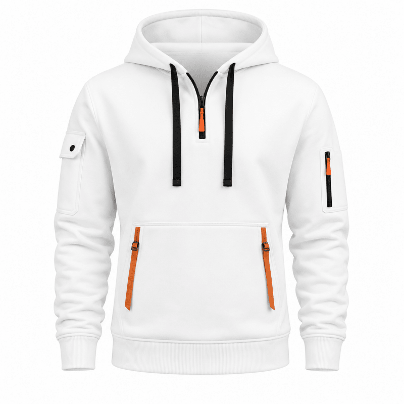 Men's Quarter-Zip Utility Hoodie with Arm Pocket