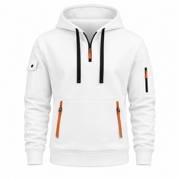 Men's Quarter-Zip Utility Hoodie with Arm Pocket