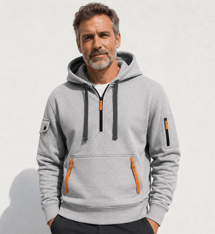 Men's Quarter-Zip Utility Hoodie with Arm Pocket