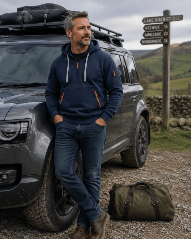 Men's Quarter-Zip Utility Hoodie with Arm Pocket