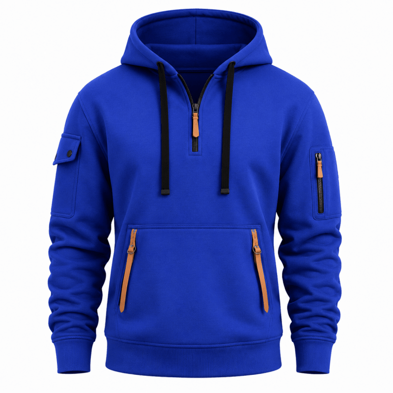 Men's Quarter-Zip Utility Hoodie with Arm Pocket