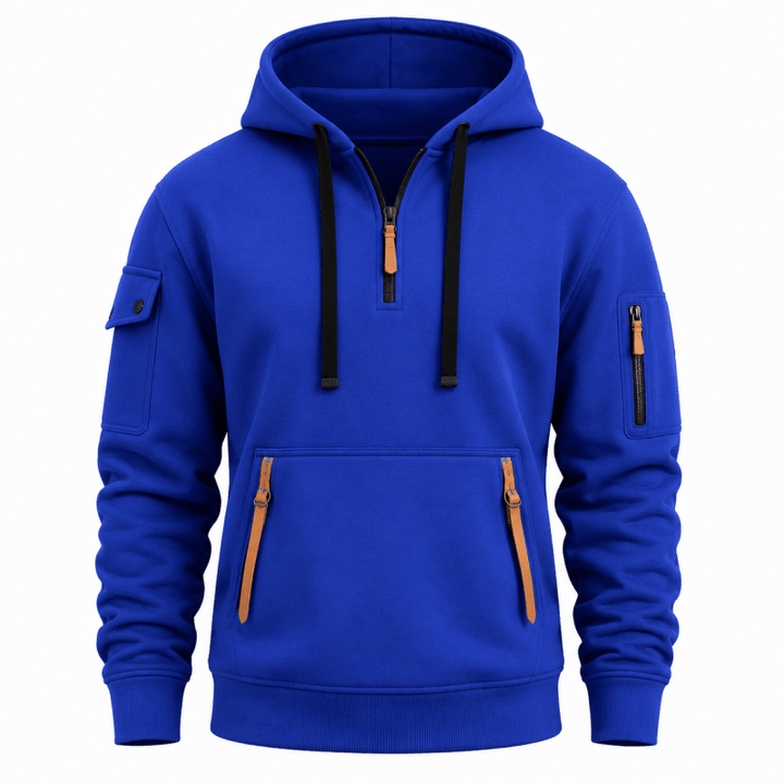 Men's Quarter-Zip Utility Hoodie with Arm Pocket