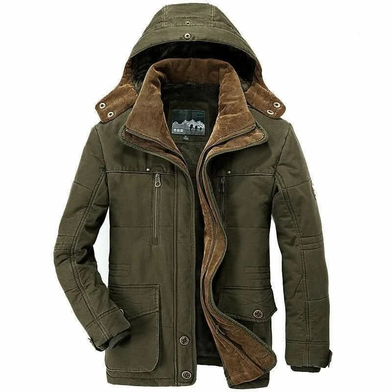 Men's Fleece-Lined Hooded Utility Jacket
