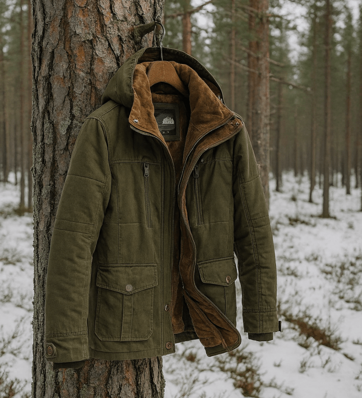 Men's Fleece-Lined Hooded Utility Jacket