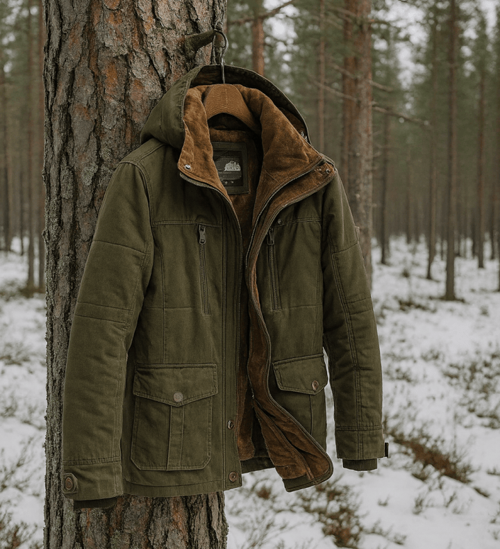 Men's Fleece-Lined Hooded Utility Jacket
