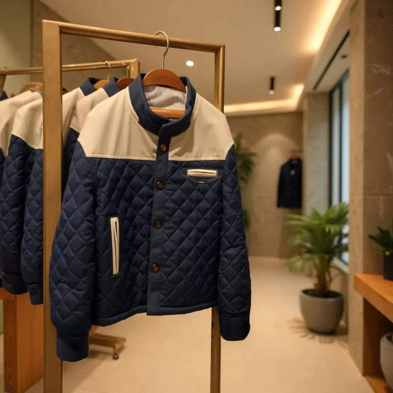 Men's Corduroy Panel Quilted Jacket