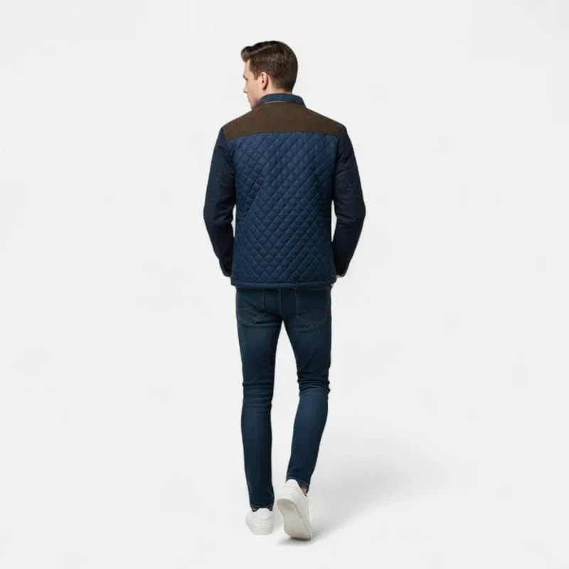 Men's Corduroy Panel Quilted Jacket