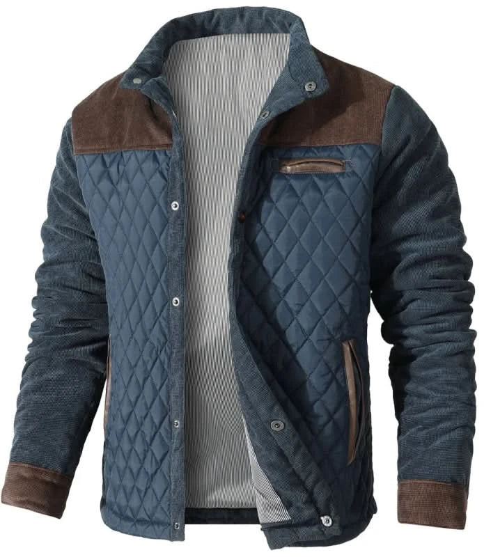 Men's Corduroy Panel Quilted Jacket