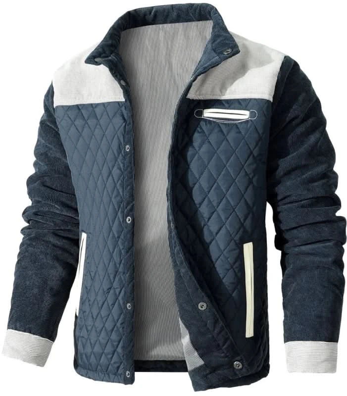 Men's Corduroy Panel Quilted Jacket