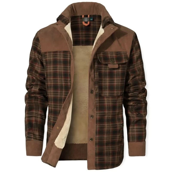 Men's Flannel Sherpa-Lined Shirt Jacket