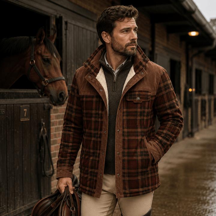 Men's Flannel Sherpa-Lined Shirt Jacket